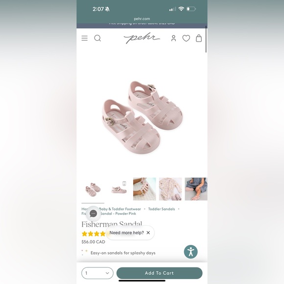 New in box PEHR toddler sandal - Picture 4 of 5